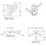 Leyden TM Three Foldable Arms Coat Hook Three Towel/Clothes Hanger for Bathroom Kitchen Wall Mount Brushed Nickel, 2 Pieces