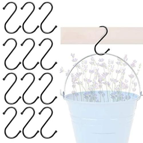 Floro Black S Hooks For Hanging Outdoor/Indoor Plants, Flowers, And Herbs, Keeps From Being Nibbled, Hang Plants For Ideal Sun/Shade, Heavy-Duty For Hanging Pots And Kitchen Essentials, 30 pcs Floro Black S Hooks For Hanging Outdoor/Indoor Plants, Flowers, And Herbs, Keeps From Being Nibbled, Hang Plants For Ideal Sun/Shade, Heavy-Duty For Hanging Pots And Kitchen Essentials, 30 pcs