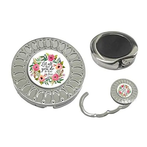 Sonva Purse Hanger Folding Handbag Hook - Christian Quotes Table Hook Folding Bag Desk Hanger Foldable Holder