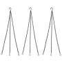 JINMURY Black Flower Pot 15.7Inch Chain Hanging Basket Flower Pot Galvanized Replacement 3 Point Garden Plant Pots Hanger Decoration (Set of 3)