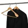 2 Quality Luxury Wooden Suit Hangers Wide Wood Hanger for Coats and Pants with Locking Bar Great for Travelers Heavy Duty(2, Natural Finish)