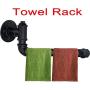 TLBTEK Black Industrial Pipe Clothes Rack,Wall Mounted Clothes Hanger,12 inch Heavy Duty Detachable Metal Iron Hanging Rack for Clothes,Multiple Purpose Garment Towel Hanging Rod for Closet Storage