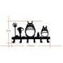 Homentum Decorative Coat Hooks Wall Mounted,Childrens Hangers, Metal Towel Racks for Bathroom,Bedroom, Dog Leash and Key Holder, Entryway Clothes and Hat Organizer,Cartoon Sweet Black,6 Hooks(Totoro)