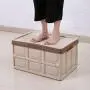 OUNONA Foldable Storage Boxes Organizer Bin Big Capacity Plastic Auto Trunk Container basket(Khaki)