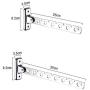 Lumpna Folding Wall Mounted Clothes Hanger Rack, Stainless Steel Wardrobe Hanger with Swing Arm Holder, Double Up Space Heavy Duty Closet Storage Organizers(25cm)