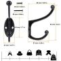 E-Senior 10 Pack Wall Hooks Coat Hooks Towel Hook for Hanging Heavy Duty Hat Hook Double Wall Mounted Coat Hanger with Screws Cup Retro