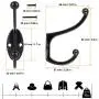 E-Senior 10 Pack Wall Hooks Coat Hooks Towel Hook for Hanging Heavy Duty Hat Hook Double Wall Mounted Coat Hanger with Screws Cup Retro
