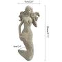 Sungmor Retro Style 7.28 Inch Heavy-Duty Wall-Mounted Mermaid Hook Garden Statue Decoration | Premium Resin Indoor Outdoor Sculpture Wall Decor | Gift Idea for Families & Friends