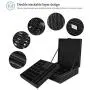 Procase Jewelry Boxes Organizer for Women Girls, Two Layer Jewelry Display Storage Holder Case for Necklace Earrings Bracelets Rings Watches -Black