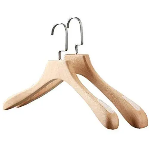 XUROM Hanger Pack of 10 Heavy Duty Wood Hangers Dresses Suit Coat Jacket Hangers for Closet(5pcs Hanger for Mens Clothes+5pcs Hanger for Womens Clothes) Space Saving Hangers for Dresses Trousers