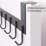 WEBI Over The Door Hook Door Hanger:Over The Door Towel Rack with 6 Coat Hooks for Hanging,Metal Towel Hanger Door Coat Hanger Over Door Coat Rack for Towels,Clothes,Back of Bathroom,Black