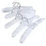 5 x White Satin Padded Children Clothes Hook Hangers 5 x White Satin Padded Children Clothes Hook Hangers