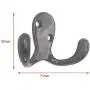 Latom Double Prong Robe Hooks Heavy Duty Wall Mounted Rustic Hanging Hooks Retro Cloth Hanger Coat Hanger - Pack of 6