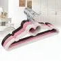 elegantstunning 10Pcs Multifunctional Loving Heart Clothes Hanger for Adults Kids Pink