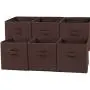 BASTUO 6 Storage Bins Foldable Non-Woven Fabric Boxes Storage Organizer Closet Basket Container for Shelf Brown BASTUO 6 Storage Bins Foldable Non-Woven Fabric Boxes Storage Organizer Closet Basket Container for Shelf Brown
