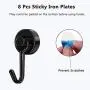 Magnetic Hooks,Tohoer Heavy Duty Neodymium Magnet Hook 30LBS for Indoor Outdoor Hanging,Refrigerator,Grill,Kitchen,Key Holder,Black,Pack of 8 Magnetic Hooks,Tohoer Heavy Duty Neodymium Magnet Hook 30LBS for Indoor Outdoor Hanging,Refrigerator,Grill,Kitchen,Key Holder,Black,Pack of 8