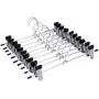 10PCS Trouser Pants Skirt Hangers Stainless Steel Stand Holder with 2 Clips Home Storage Clothes Hangers Portable 10PCS Trouser Pants Skirt Hangers Stainless Steel Stand Holder with 2 Clips Home Storage Clothes Hangers Portable
