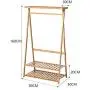 NN Simple Hanger Floor Coat Rack Hanger Bedroom Clothes Rack Living Room Children Storage Rack Double Shoe Rack - Wood Color Entrance Furniture (Size : 9050160cm)