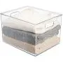 mDesign Plastic Home Storage Basket Bin with Handles for Organizing Closets, Shelves and Cabinets in Bedrooms, Bathrooms, Entryways and Hallways - Store Sweaters, Purses - 8" High, 2 Pack - Clear mDesign Plastic Home Storage Basket Bin with Handles for Organizing Closets, Shelves and Cabinets in Bedrooms, Bathrooms, Entryways and Hallways - Store Sweaters, Purses - 8" High, 2 Pack - Clear