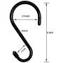 Dreecy Large Vinyl Coated S Hooks 6 inch Non Slip Heavy Duty S Hook for Hanging, Steel Metal Black Rubber Coated Closet S Hooks for Hanging Jeans Plants Jewelry Pot Pan Cups Towels Hats (6 Pack)