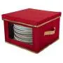 Simplify Holiday Dinner Plate Dinnerware Storage Boxes with 12 Felt Dividers, China Tableware Containers Set, Red Simplify Holiday Dinner Plate Dinnerware Storage Boxes with 12 Felt Dividers, China Tableware Containers Set, Red