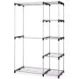 Shreem85 Silver Closet Portable Storage Organizer Clothes Hanger Garment Rail Rack Shelf