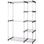 Shreem85 Silver Closet Portable Storage Organizer Clothes Hanger Garment Rail Rack Shelf