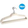 EBTOOLS Clothes Hangers, Thin Flocking Hangers Non Slip Clothes Suit Shirt Pant Hangers Organization Home 20 Pcs (Ivory)