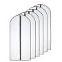 Moth Proof Garment Bags 24 x 40 ( Pack of 6 ) Black Side Breathable Clear Full Zipper Bags for Clothes Storage