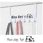 PROGLEAM Holder & Hook, Nice Day Creative Carbon Steel Over The Door Hooks Clothes Coat Hat Towel Hanger Wall Hook, Black