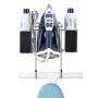 Ironing Board Hanger- with Storage Basket for Clothing Iron - Ironing Board Holder Wall Mount/or Over The Door