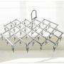 Vosarea Stainless Steel Clothes Hanger Space Saving Foldable Clothes Hangers Non-Slip with 35pcs Clips for Drying Clthes,Towels,Underwear,Socks