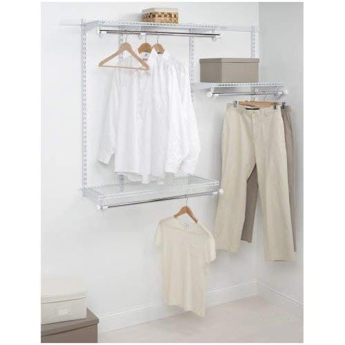 Rubbermaid Configurations Custom Closet Starter Kit, White, 3-6 Foot, FG3E2402WHT