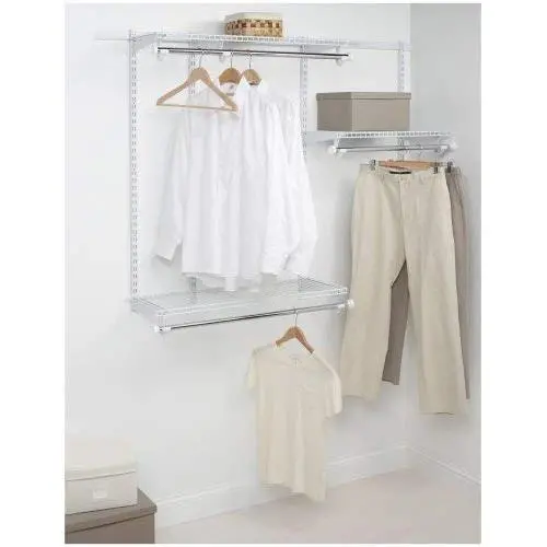 Rubbermaid Configurations Custom Closet Starter Kit, White, 3-6 Foot, FG3E2402WHT