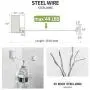 Jolitac Adjustable Retractable Clothesline Whole Stainless Steel, 13.8 Feet Rope Pull Head Wall Mount Hotel Style Arc Clothes Dryer Line Polished Finish (Whole Stainless Steel) …