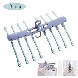 HJYPYJ Magic Hanger,8 in 1 Multifunction Magical Hangers,Non-Slip No Trace PP Hanger,Space-Saving Organizer Hangers, Durable/Green / 10 pcs