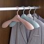 High-tech type 10pcs/Lot Thick Wide Shoulder Plastic Clothes Hanger Wardrobe Closet Plastic Scarf Clothes Hangers Storage,Pink