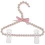 MagiDeal 5Pcs Luxury Clip Hanger Hanging for Kids Clothes Children Space Save Plastic Pearl Baby Pink