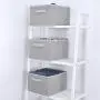 StorageWorks Collapsible Storage Bins for Shelves with Handles, Closet Basket, Rectangle, Gray, 3-Pack, Large