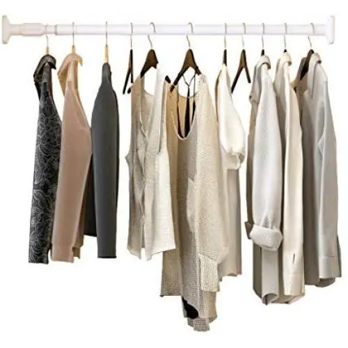 Floating Shelves White Stainless Steel Dormitory Clothes Rod Closet Hardware Retractable Clothes Rail Bathroom Pole Closet Pole Clothing Finishing Rack Clothes Hanger, No Punching Design Adjustable Le Floating Shelves White Stainless Steel Dormitory Clothes Rod Closet Hardware Retractable Clothes Rail Bathroom Pole Closet Pole Clothing Finishing Rack Clothes Hanger, No Punching Design Adjustable Le
