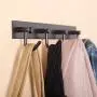 WEBI Wall Mounted Coat Rack,4 Coat Hooks for Hanging,Coat Hanger Wall Mount,Hook Rack for Jacket,Backpack,Clothes,Black,2 Packs