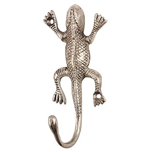 Indianshelf Handmade 1 Artistic Vintage Silver Aluminum Lizard Coat Hooks Holders/Heavy Duty Hooks Indianshelf Handmade 1 Artistic Vintage Silver Aluminum Lizard Coat Hooks Holders/Heavy Duty Hooks