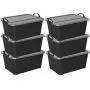 Life Story Black Stackable Closet & Storage Boxes 55 Quart Containers, (6 Pack)