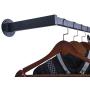 OROPY Rustic Square Tube Garment Rack, Wall Mounted Clothes Rod for Clothing Storage, 48.8" Length, Matte Black