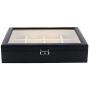 TIMELYBUYS Tie Display Case for 12 Ties, Belts, and Mens Accessories Black Carbon Fiber Storage Box TIMELYBUYS Tie Display Case for 12 Ties, Belts, and Mens Accessories Black Carbon Fiber Storage Box