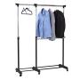 Adjustable Heavy Duty Garment Rack Rolling Clothes Hanger Extendable Rail Rack