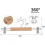 Wooden Pants Hangers with Clips 12 Pack, Wood Skirt Hangers with Adjustable Anti-Rust Clips (8.5inches-13.7inches), Non Slip Pants Clip Hangers for Skirts Trousers Slacks Jeans