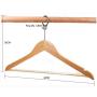 5PC Anti-Theft Wood Hotel Suit Hanger, Wood Clothes Hanger with Security Ring Hook Decoration