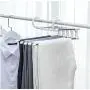 5PC Random Color Stainless Steel Telescopic Clothes Hanger Storage Rack Multifunction Retractable Dual Hooks Pants Hanger Rack Space Saver