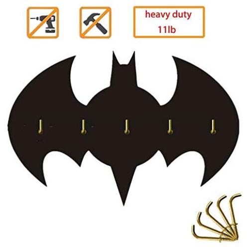 Batman Key Holder Key Rack Holder Wall Hanger Wall Hook Keys Hanger Door Hook Wall Decor Clothes Coat Hat Hanger Kitchen Bathroom Towel Hooks Key Holder Gift for Batman Fans Christmas Gift B5